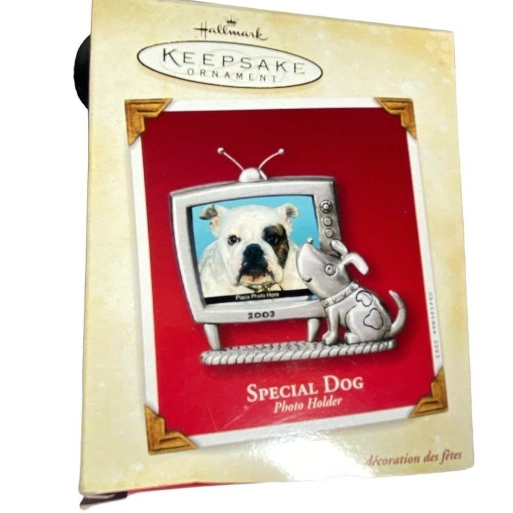 NWT Hallmark Vintage 2003 Metal Special dog photo holder Holiday Memories